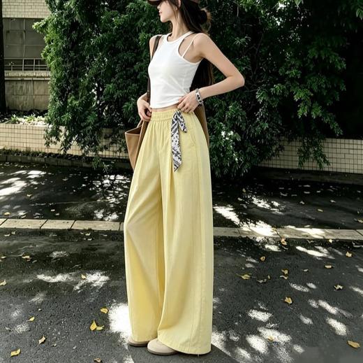 法式「白开水」天丝醋酸阔腿裤 ， 凉快、不闷汗、不粘腿、遮肉、显腿长，四色可选，赠送丝巾一条【3-5天发货】 商品图2