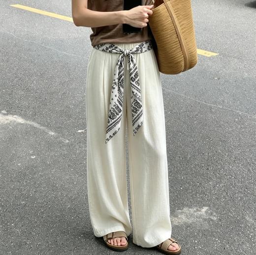 法式「白开水」天丝醋酸阔腿裤 ， 凉快、不闷汗、不粘腿、遮肉、显腿长，四色可选，赠送丝巾一条【3-5天发货】 商品图1