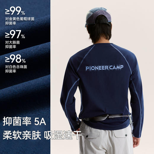 拓路者山系户外5A抗菌棉感速干透气长袖T恤男薄款撞色线徒步上衣 商品图1