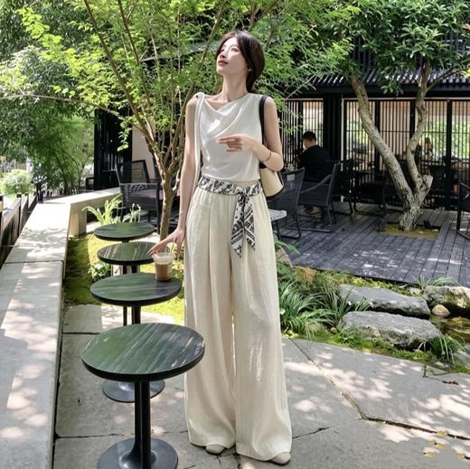法式「白开水」天丝醋酸阔腿裤 ， 凉快、不闷汗、不粘腿、遮肉、显腿长，四色可选，赠送丝巾一条【3-5天发货】 商品图8