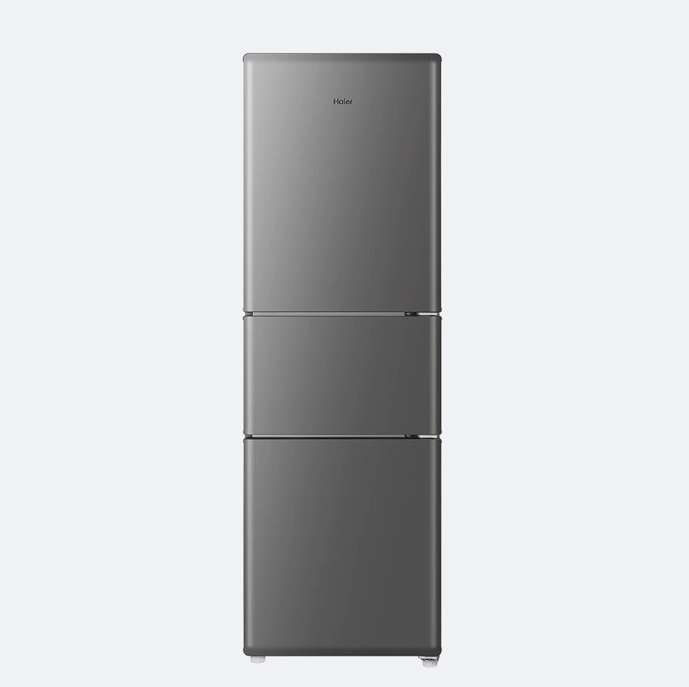 海尔 冰箱 HC3-203WGHC2E9BK  小奶芙系列 203升 三门冰箱 博卡灰 一级能效 风冷 钣金-PCM面板 定频 电脑控温 无显示 独立式