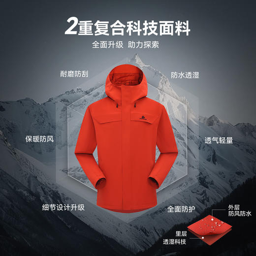 【朱雀2.0】拓路者冲锋衣东丽单层/三合一冲锋衣26年新款登山服外套 商品图2