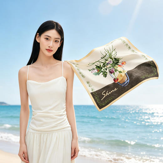 陌上花-SHINE双面印花小方巾 商品图1