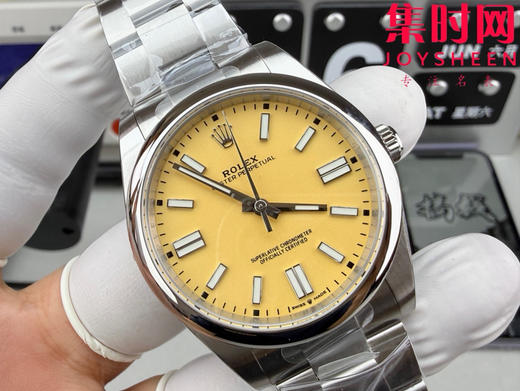 劳力士EWE蚝式恒动型41mm系列 新配色“沙漠黄”3230机 三珠板带 男士腕表 商品图2