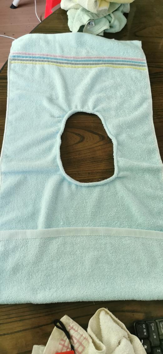 原始点运动吸汗巾38*110CM/38*90CM/40*90CM 中间有孔套头款  （可当按摩床头巾）洗澡运动健身长款拉背大毛巾棉120/175g吸水 商品图3