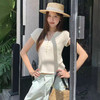 西遇亨利领短袖T恤女2026秋季新款简约半开扣小飞袖显瘦纯色上衣SS060782 商品缩略图3