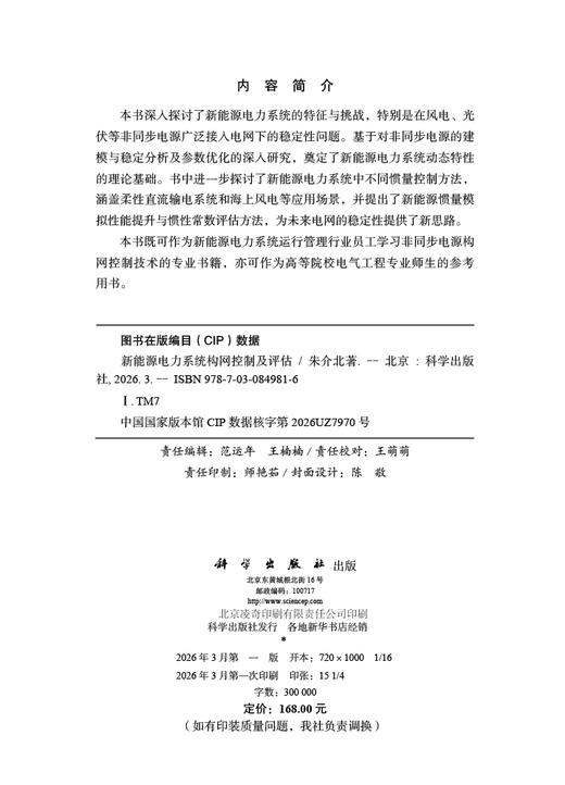 新能源电力系统构网控制及评估 商品图2