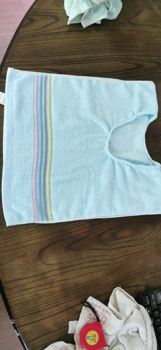 原始点运动吸汗巾38*110CM/38*90CM/40*90CM 中间有孔套头款  （可当按摩床头巾）洗澡运动健身长款拉背大毛巾棉120/175g吸水 商品图9