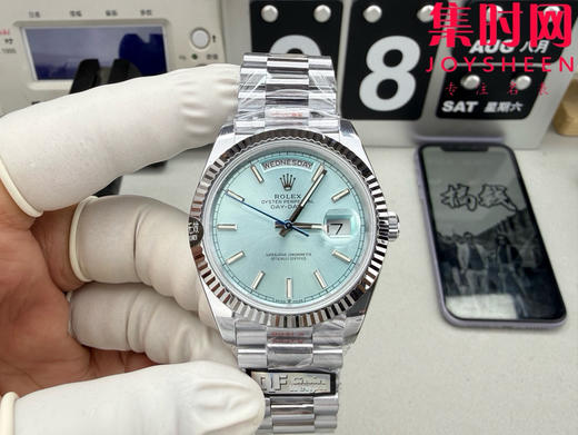 QF配重V5版 重量180克+ 冰蓝DD 劳力士星期日历型系列 冰蓝面 日志40mm 男士腕表 商品图0