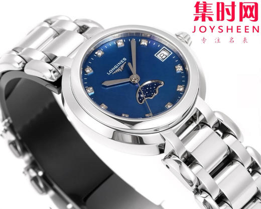 KB浪琴心月月相系列 新配色 蓝盘钻面 女士腕表 表径30.5mm 匠心之作【落落大方 腕间淑女】优雅而至。典雅别致的外观，瑞士朗达月相石英机芯，真月相功能(月相一个月走一圈) 商品图4