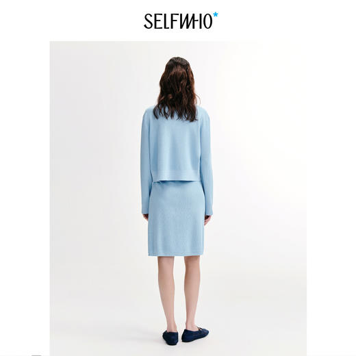 SELFWHO亚麻混纺手钩窗棂六出花针织开衫女2026秋季新款上衣套装 商品图1