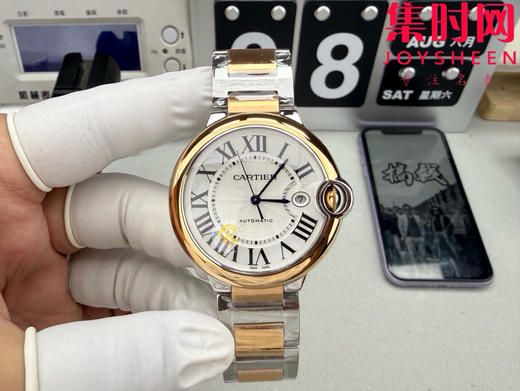 CR卡地亚蓝气球系列 蓝气球42系列男款 大号42mm 间玫金罗马面 男士腕表 商品图0