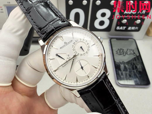 GF积家大师系列1378420"小丑" Master Ultra Thin Réserve de Marche超薄大师动显日历 938一体机 男士腕表 商品图1