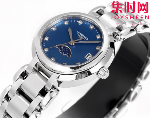 KB浪琴心月月相系列 新配色 蓝盘钻面 女士腕表 表径30.5mm 匠心之作【落落大方 腕间淑女】优雅而至。典雅别致的外观，瑞士朗达月相石英机芯，真月相功能(月相一个月走一圈) 商品图3