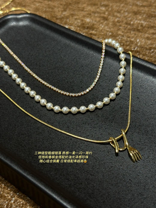 HEF*NG珠宝三层项链轻奢封神小金链080801 商品图3