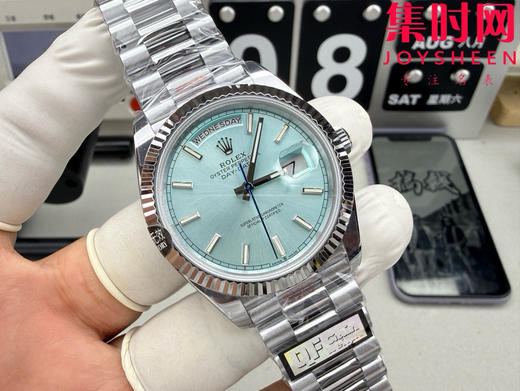 QF配重V5版 重量180克+ 冰蓝DD 劳力士星期日历型系列 冰蓝面 日志40mm 男士腕表 商品图2