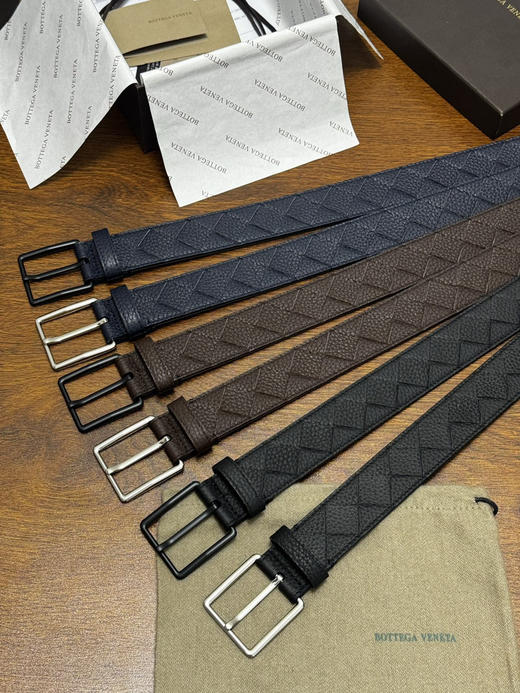 春夏特惠💰380 BV男士腰带 BOTTEGA VENETA   带身宽3.5cm Intrecciato编织腰带 荔枝纹 商品图6