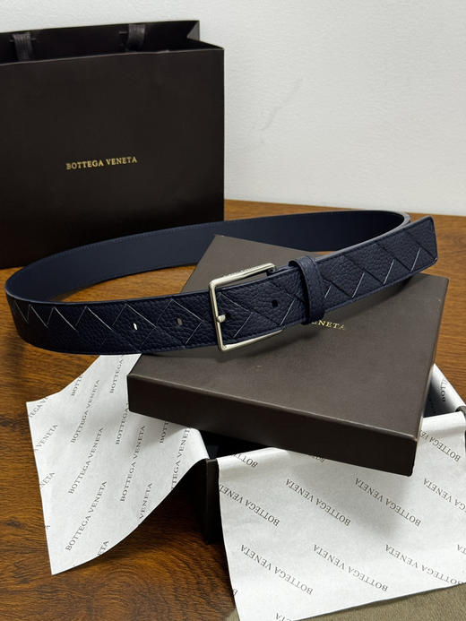 春夏特惠💰380 BV男士腰带 BOTTEGA VENETA   带身宽3.5cm Intrecciato编织腰带 荔枝纹 商品图0
