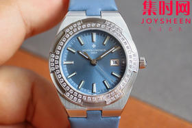 新品—随心所至 启幕无畏之行 VC江诗丹顿新款Overseas CC纵横四海女款系列1225v/1205v 冰蓝面 女士石英腕表 表径33mm