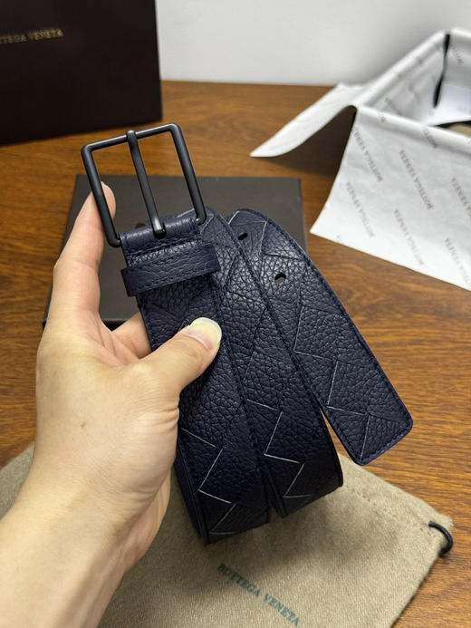 春夏特惠💰380 BV男士腰带 BOTTEGA VENETA   带身宽3.5cm Intrecciato编织腰带 荔枝纹 商品图5