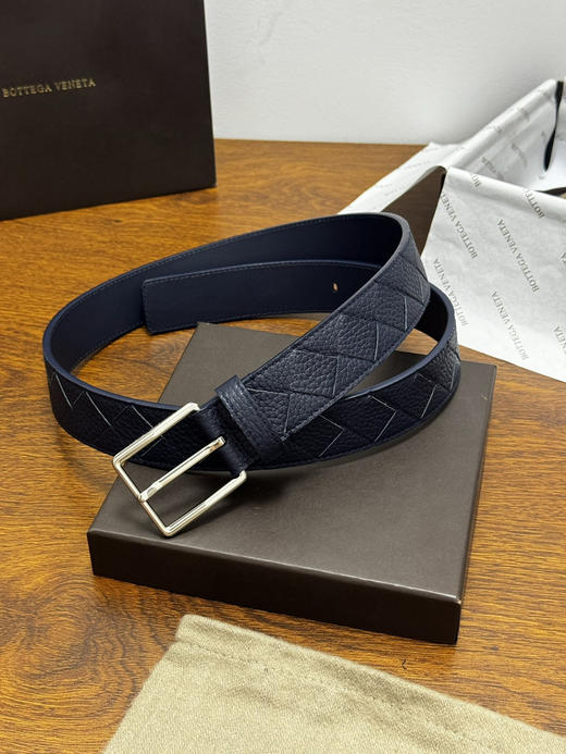 春夏特惠💰380 BV男士腰带 BOTTEGA VENETA   带身宽3.5cm Intrecciato编织腰带 荔枝纹 商品图4