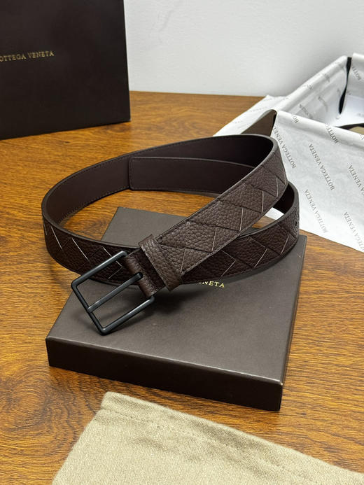 春夏特惠💰380 BV男士腰带 BOTTEGA VENETA   带身宽3.5cm Intrecciato编织腰带 荔枝纹 商品图4