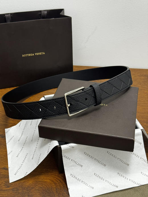 春夏特惠💰380 BV男士腰带 BOTTEGA VENETA   带身宽3.5cm Intrecciato编织腰带 荔枝纹 商品图0