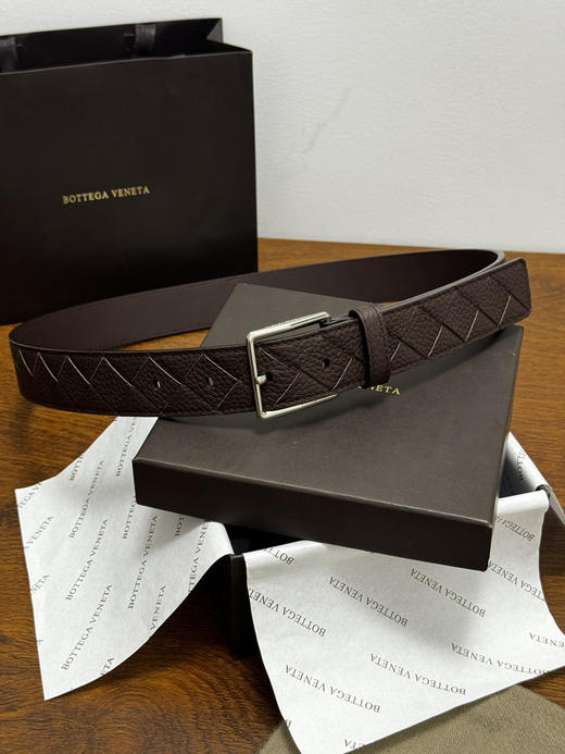 春夏特惠💰380 BV男士腰带 BOTTEGA VENETA   带身宽3.5cm Intrecciato编织腰带 荔枝纹 商品图0