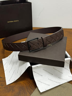春夏特惠💰380 BV男士腰带 BOTTEGA VENETA   带身宽3.5cm Intrecciato编织腰带 荔枝纹