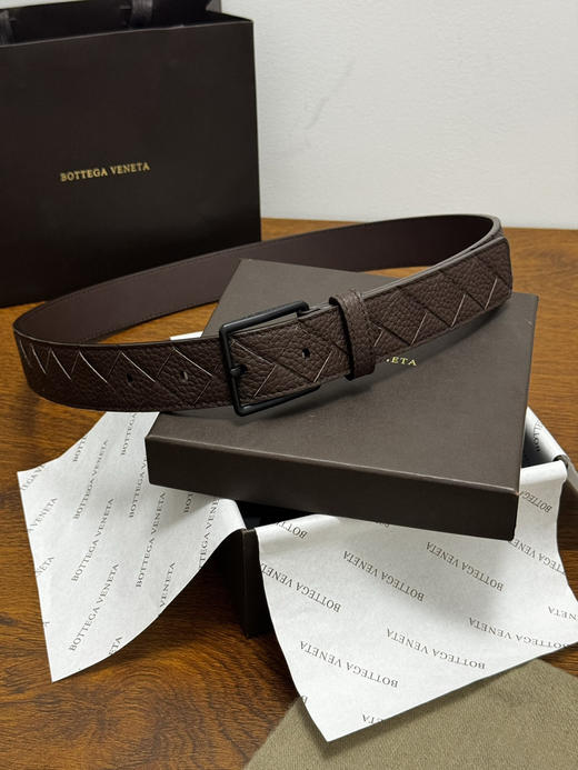 春夏特惠💰380 BV男士腰带 BOTTEGA VENETA   带身宽3.5cm Intrecciato编织腰带 荔枝纹 商品图0