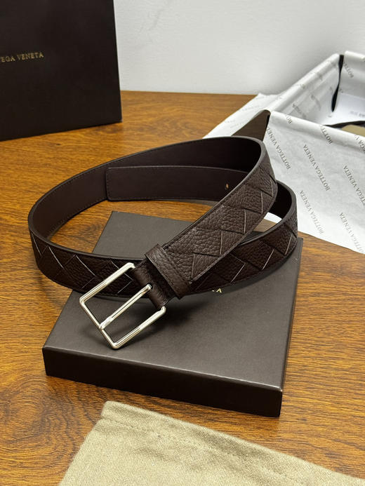 春夏特惠💰380 BV男士腰带 BOTTEGA VENETA   带身宽3.5cm Intrecciato编织腰带 荔枝纹 商品图4