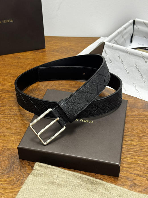 春夏特惠💰380 BV男士腰带 BOTTEGA VENETA   带身宽3.5cm Intrecciato编织腰带 荔枝纹 商品图4