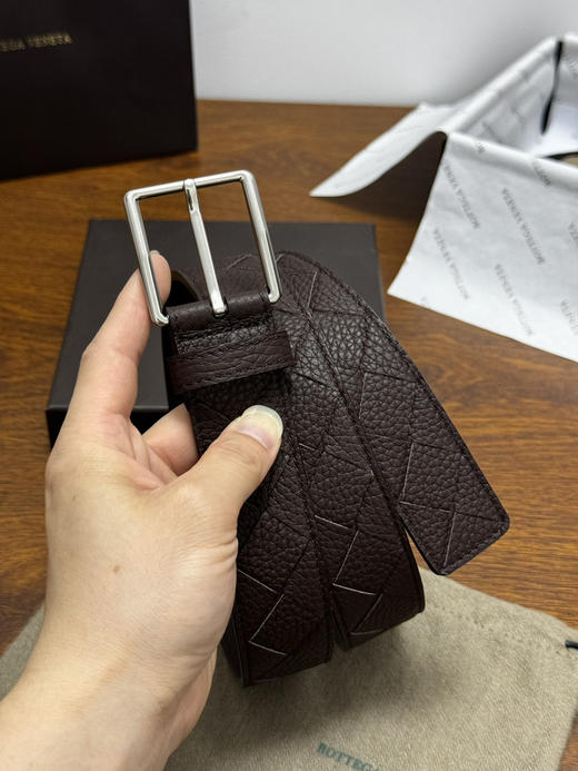 春夏特惠💰380 BV男士腰带 BOTTEGA VENETA   带身宽3.5cm Intrecciato编织腰带 荔枝纹 商品图5