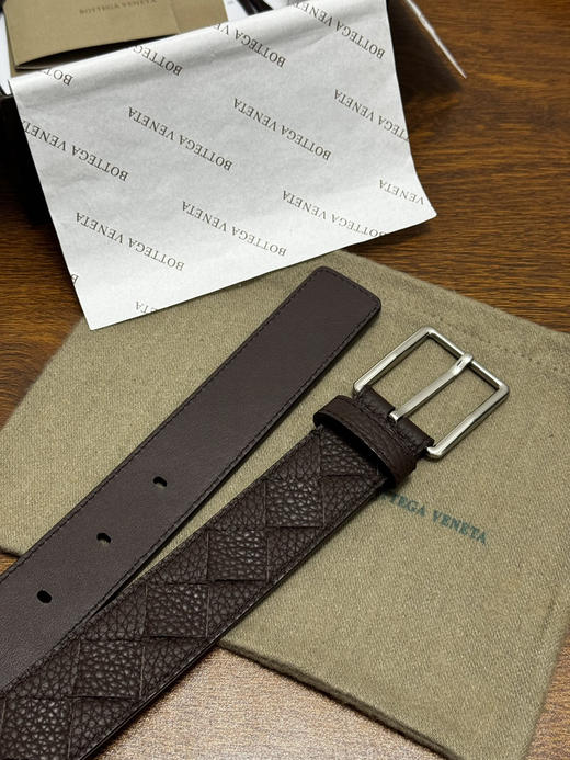 春夏特惠💰380 BV男士腰带 BOTTEGA VENETA   带身宽3.5cm Intrecciato编织腰带 荔枝纹 商品图2
