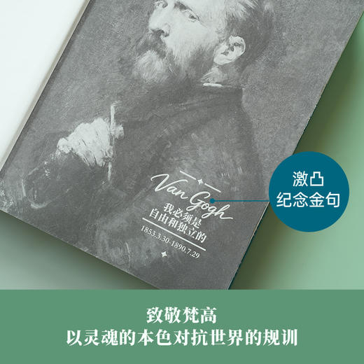 《梵高传》“静默的独白”礼盒版，赠：藏书票+透光金属书签+磁吸收纳布+鸢尾花胸针+野玫瑰眼镜袋+专属收藏礼盒 商品图3