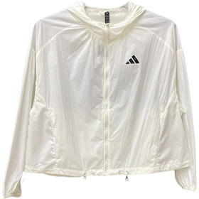 Adidas阿迪达斯夏季女士拉链梭织连帽运动防晒外套KC6012