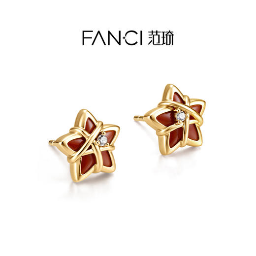 Fanci范琦幸运星耳钉祈愿红原创设计送女友闺蜜生日礼物 商品图1