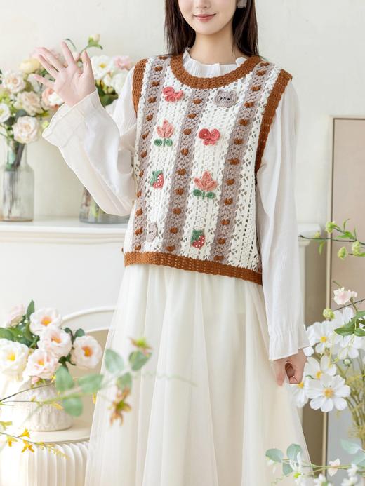 苏苏姐家小清新亲子马甲手工diy编织钩针驼颜毛线团衣服材料包 商品图2