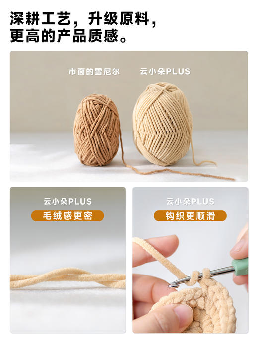 苏苏姐家云小朵plus新线毛线团冰条线手织围巾diy钩织编织毯子玩偶 商品图1