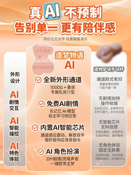 造梦物语剑侍亚子智能AI倒模飞机杯男用名器电动阴臀膜自慰器圣杯 商品图2