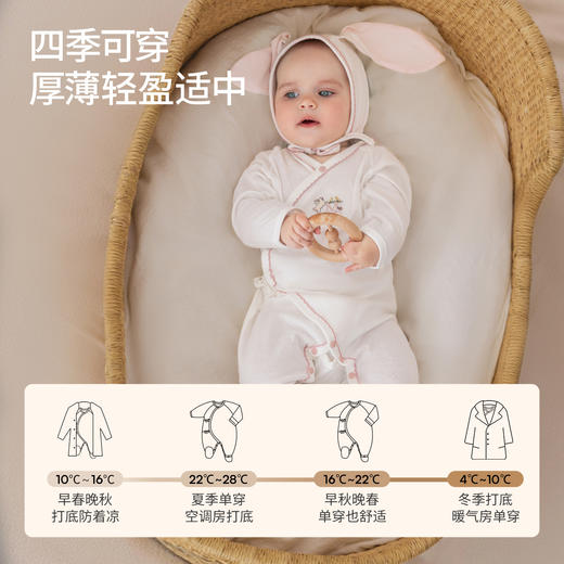 【宝宝服饰】[新品]嫚熙新生婴儿哈衣满月宝宝初生衣纯棉婴儿连体衣 商品图4