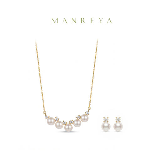 Manreya玛芮雅“星月童话”&“晨露微光”珍珠耳环项链套装|天然珍珠【礼袋+证书+礼盒】 商品图11