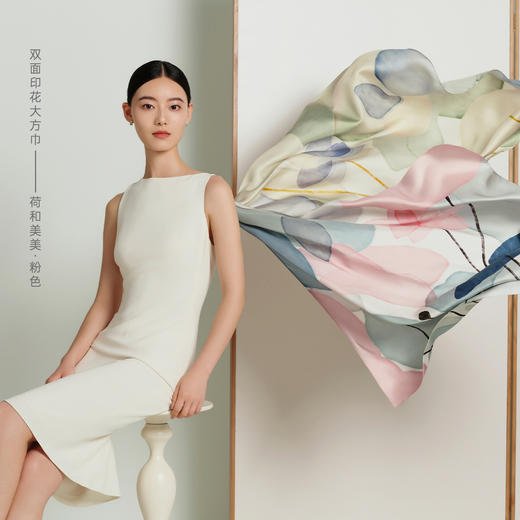 《丝月雅韵》中秋真丝丝巾大方巾礼盒100%桑蚕丝 商品图3