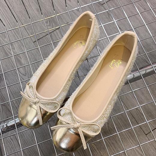 百搭浅口仙女风蝴蝶结单鞋女秋季新款方头平底工作瓢鞋女鞋35-43★娃娃优选 商品图1