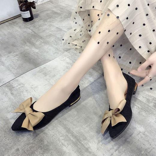 一脚蹬仙女温柔豆豆鞋女秋季新款百搭网红平底蝴蝶结尖头单鞋35-40★娃娃优选 商品图4