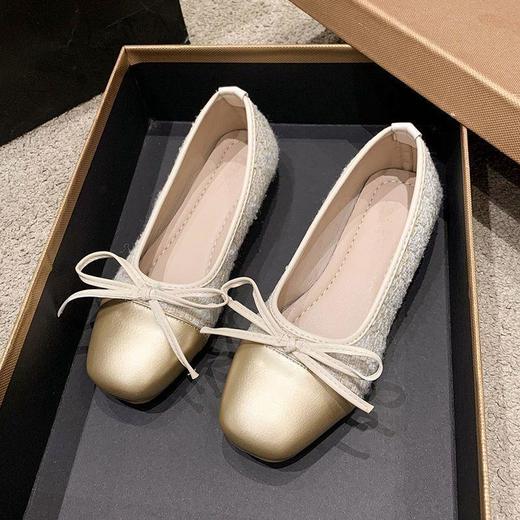百搭浅口仙女风蝴蝶结单鞋女秋季新款方头平底工作瓢鞋女鞋35-43★娃娃优选 商品图2