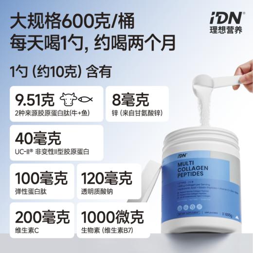 【预售单拍】IDN理想营养 | 多重复合胶原蛋白肽600g/桶 苹果乳酸菌口味补丁包3g*30条/盒（跨境海淘商品不支持7天无理由退换） 商品图2