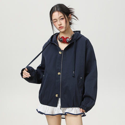LUCKY DEER/幸运鹿女秋季小个子慵懒风开衫夹克 商品图4