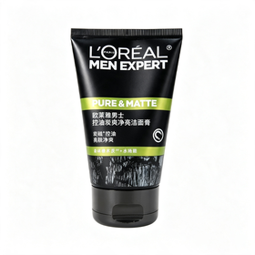 欧莱雅100ml男士控油炭爽净亮洁面膏