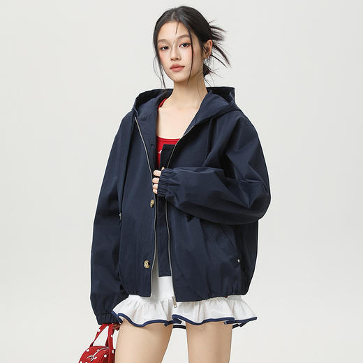 LUCKY DEER/幸运鹿女秋季小个子慵懒风开衫夹克 商品图5